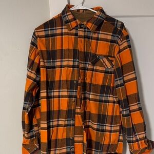 Legendary Whitetails Men's Orange and Black Plaid Shirt